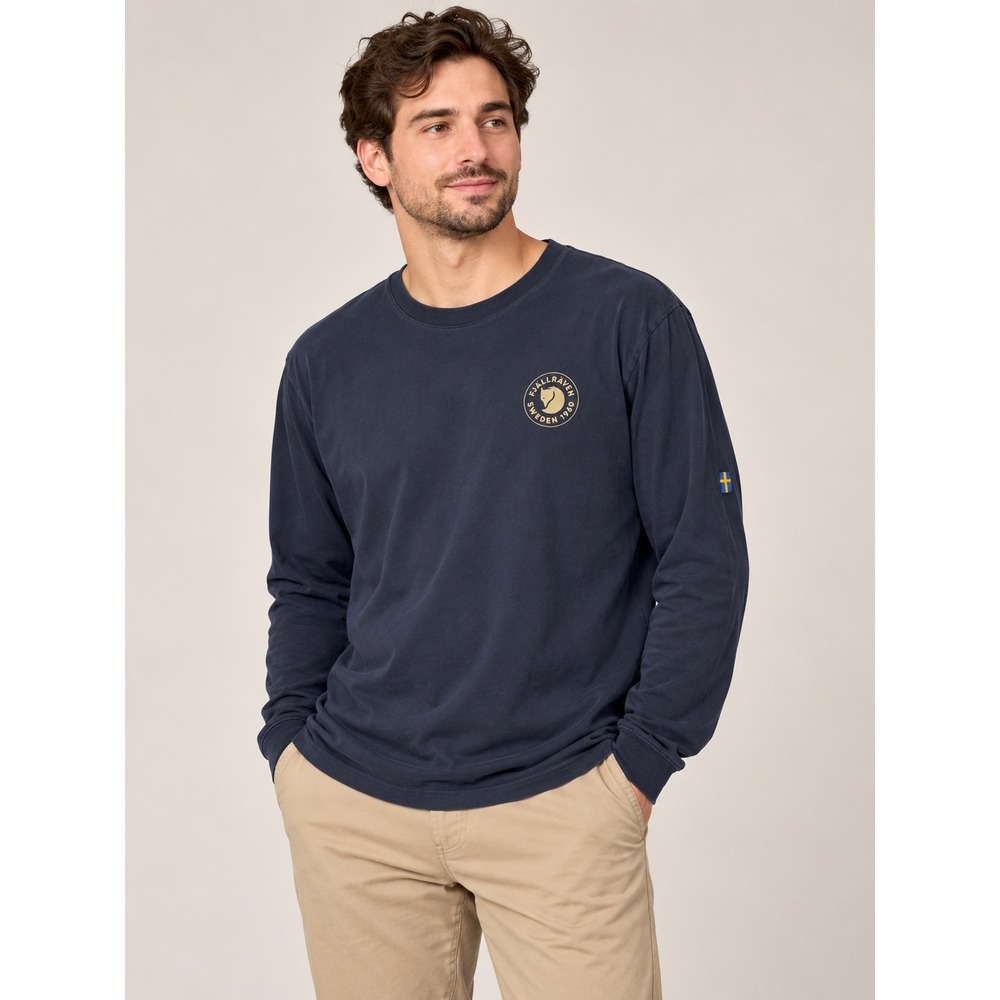 Fjallraven Mens 1960 Logo Long Sleeve T-Shirt Navy Blue XXL 12600224
